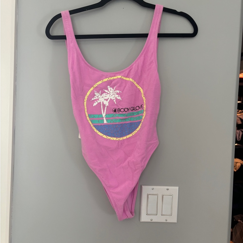 Body Glove Pink Bodysuit with Graphic Design